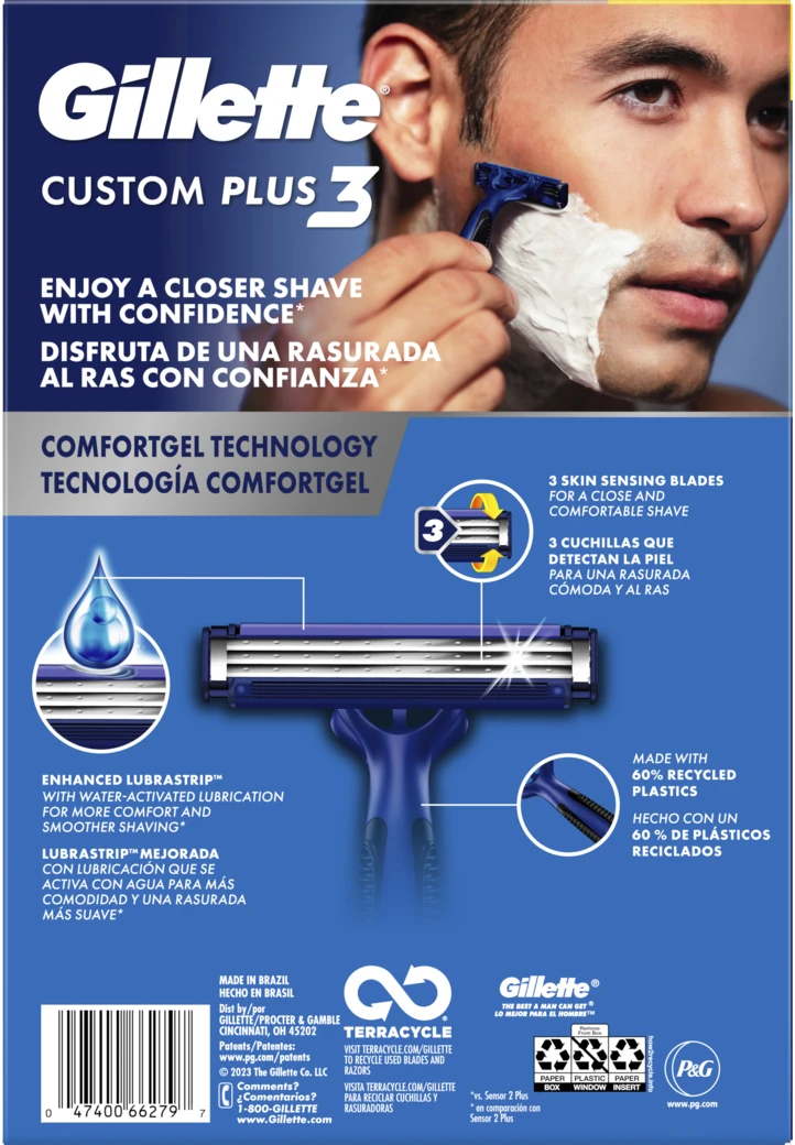  Gillette Custom Plus 3 Disposable Razor 36 Pack 